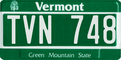 VT license plate TVN748