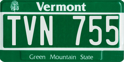 VT license plate TVN755