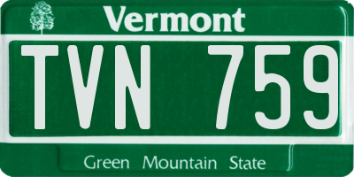VT license plate TVN759