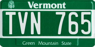 VT license plate TVN765