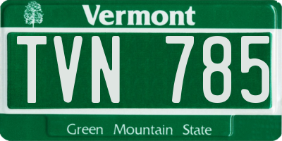 VT license plate TVN785