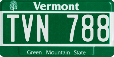 VT license plate TVN788