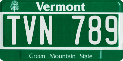 VT license plate TVN789