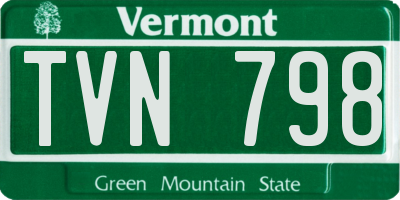 VT license plate TVN798