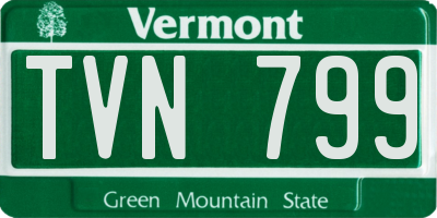 VT license plate TVN799