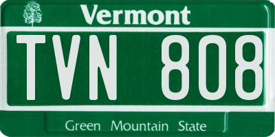 VT license plate TVN808