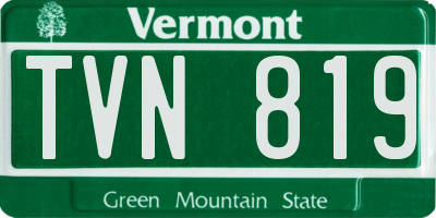 VT license plate TVN819