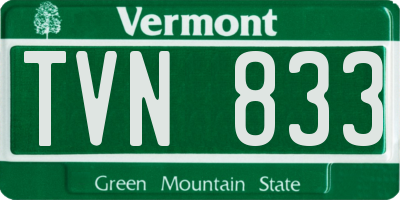 VT license plate TVN833
