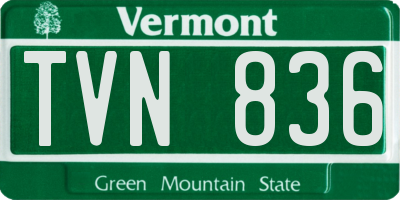 VT license plate TVN836