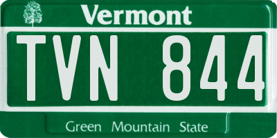 VT license plate TVN844