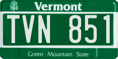 VT license plate TVN851