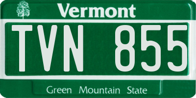 VT license plate TVN855