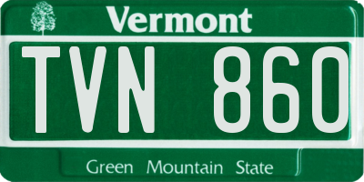 VT license plate TVN860