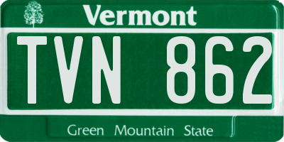 VT license plate TVN862