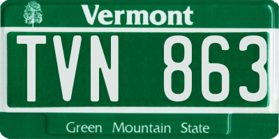 VT license plate TVN863