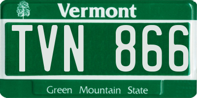 VT license plate TVN866