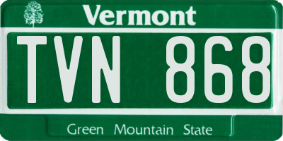 VT license plate TVN868