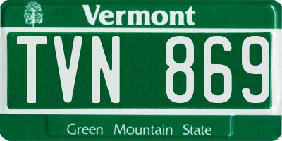 VT license plate TVN869