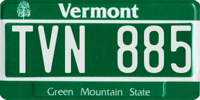 VT license plate TVN885