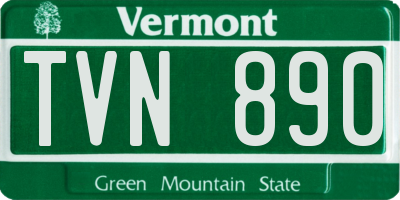 VT license plate TVN890