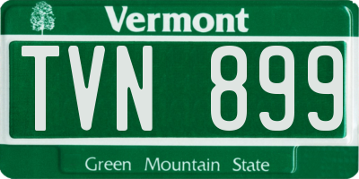 VT license plate TVN899