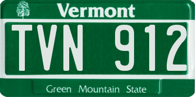 VT license plate TVN912