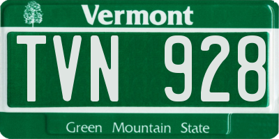 VT license plate TVN928