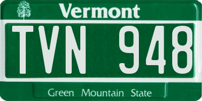 VT license plate TVN948