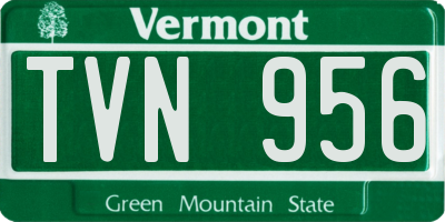 VT license plate TVN956