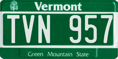 VT license plate TVN957