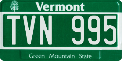VT license plate TVN995