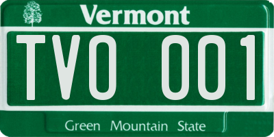 VT license plate TVO001