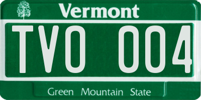 VT license plate TVO004