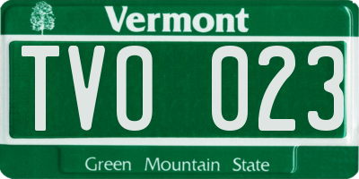 VT license plate TVO023