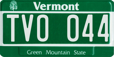VT license plate TVO044