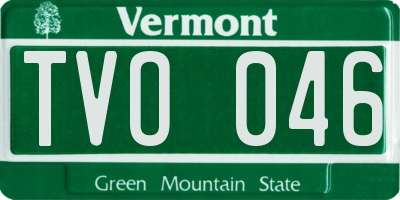 VT license plate TVO046