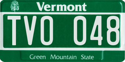 VT license plate TVO048