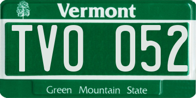 VT license plate TVO052