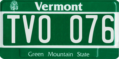 VT license plate TVO076