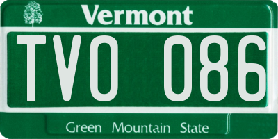 VT license plate TVO086