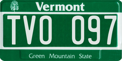 VT license plate TVO097