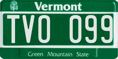 VT license plate TVO099