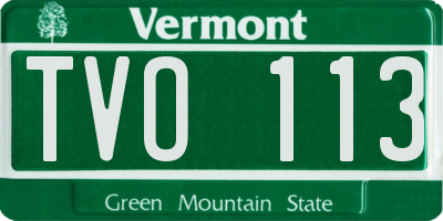 VT license plate TVO113