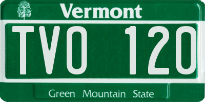 VT license plate TVO120