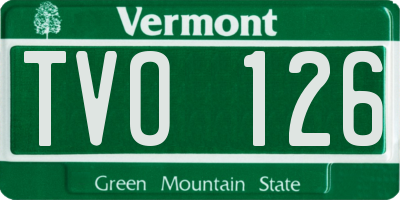 VT license plate TVO126