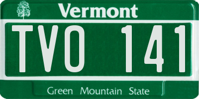 VT license plate TVO141