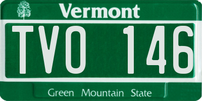 VT license plate TVO146