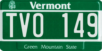 VT license plate TVO149