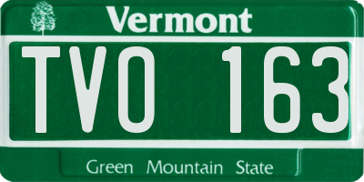 VT license plate TVO163