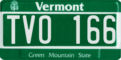 VT license plate TVO166